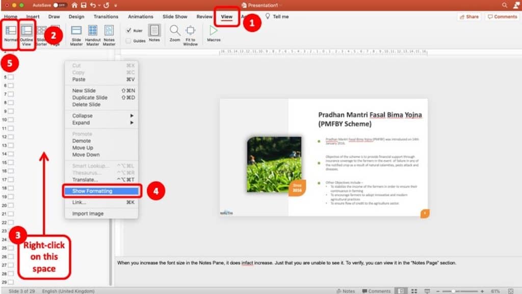 change proportion of slide to speaker notes in powerpoint 16.10 for mac